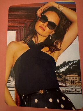 Ted Baker Black polarized Sunglasses with Gold Trim NWT
